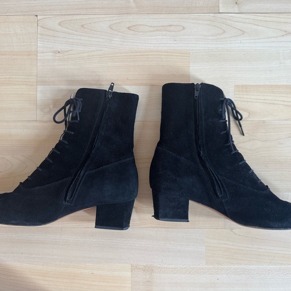 Rouje Black Suede Lace-Up / Zip Boots 41 - Picture 8 of 8